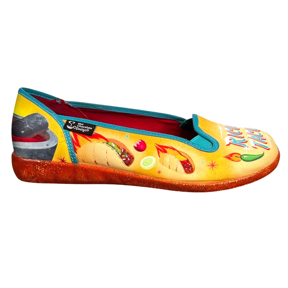 Hot Chocolate Women’s Rico’s Tocos Yellow Slip On Flat Size 39 Us 9